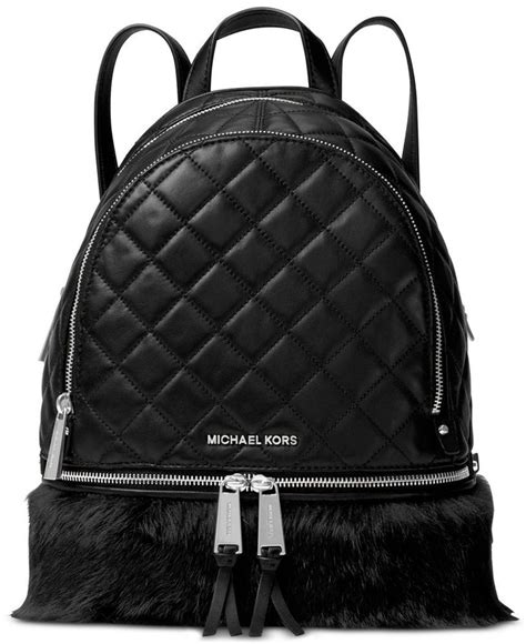 michael kors black fur backpack|Michael Kors women backpack.